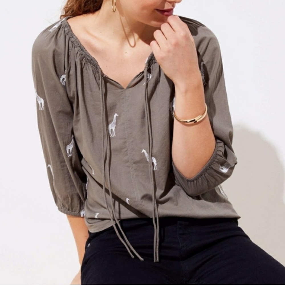 Loft giraffe gray top